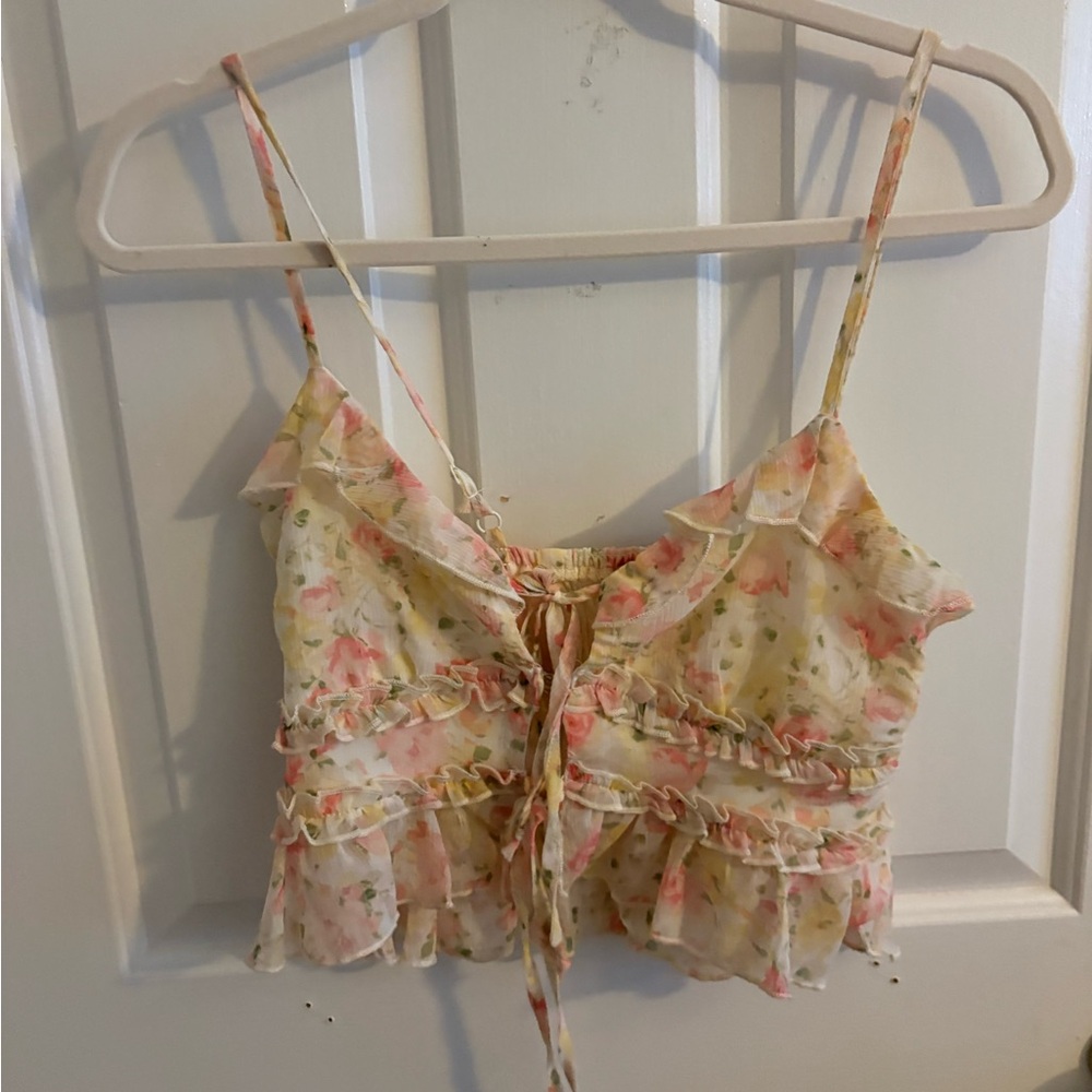 Floral Ruffle Women Top